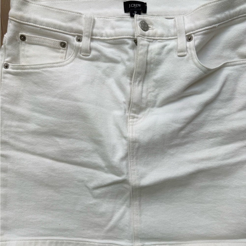 Jcrew size 6 white denim skirt